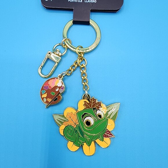 Loungefly Disney Tangled Rapunzel Pascal Paint Fall Autumn Keychain Charm NEW - Picture 9 of 12